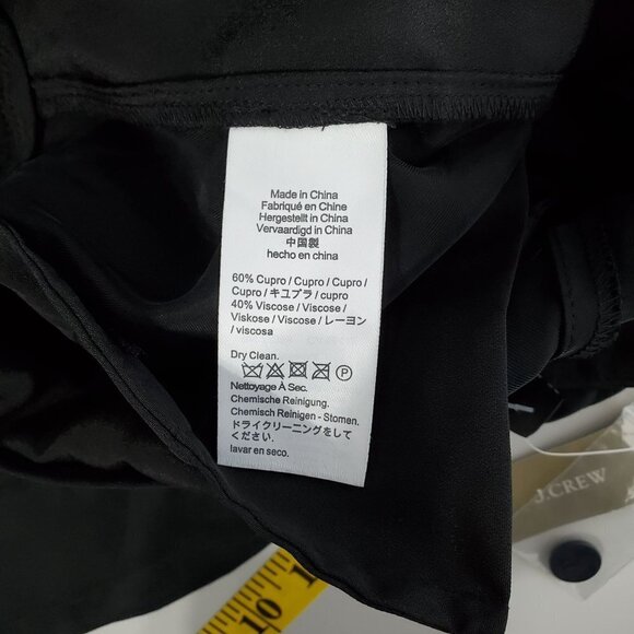 J. Crew NWT Drapey Cupro Blend Trouser Size 10 Black Satin BI237 Wide Leg Flat - Picture 7 of 13